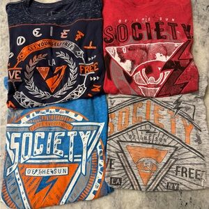 Men's lot of 4 Buckle society of the Sun large T shirts